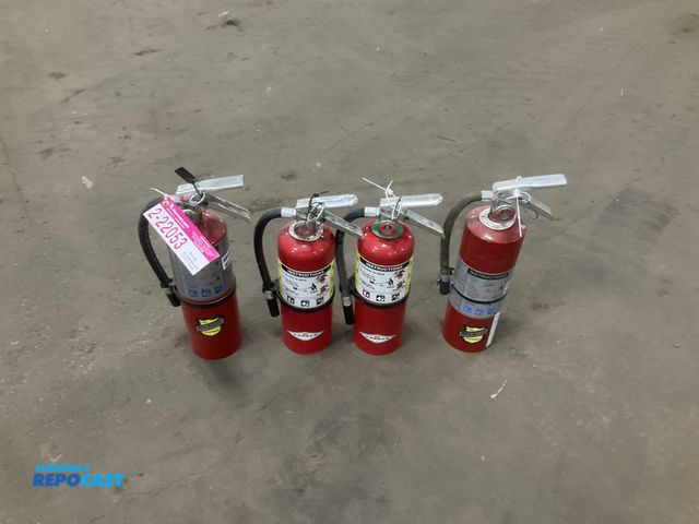 Lot 2-22053 - (4) 5 lb dry chemical fire extinguishers, two were last inspected in 2026, one was last inspected in...