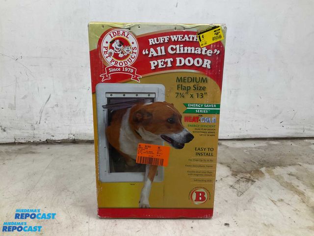 Lot 2-60505 - Ideal Pet Products Ruff Weather All Climate” Pet Door, Medium, Flap Size 7-1/4”x13”