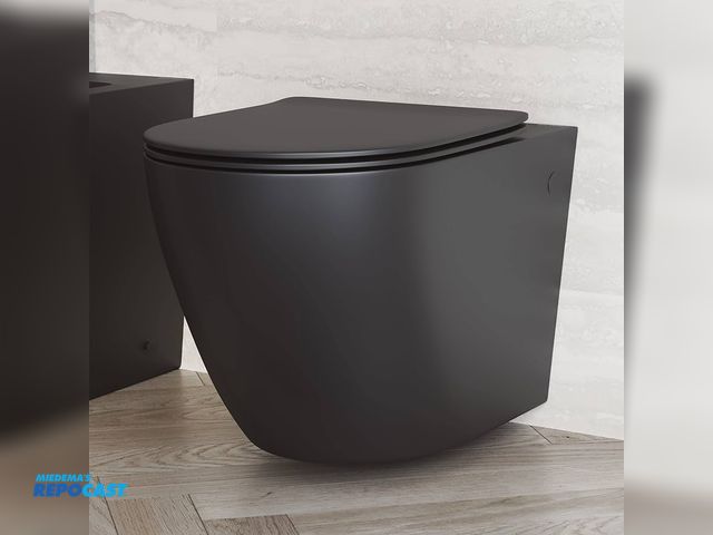 Lot 2-93666 - Eridanus Hampton matte black wall hung dual flush toilet ERI-WT421MB