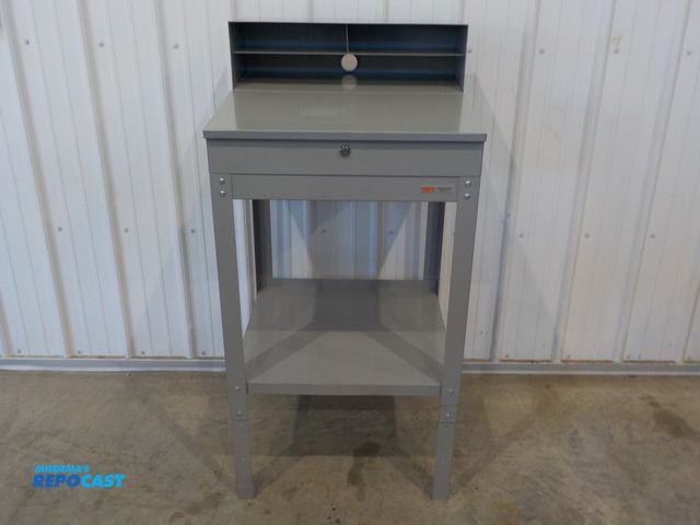 Lot 2-34147 - U-Line personal work station. Flip up storage. Bottom shelf. Upper cubbies.  24" w x 23" d x 50" h