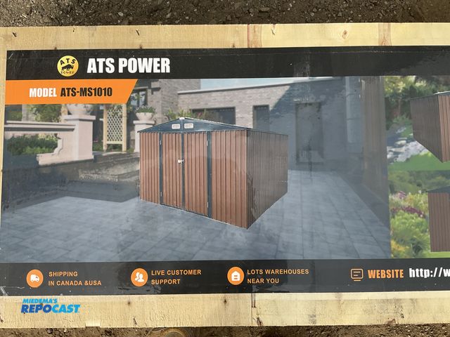 Lot 2-30914 - New ATS Power ATS-MS1010 Galvanized Apex Roof Metal Shed 10FT X 10FT Metal
