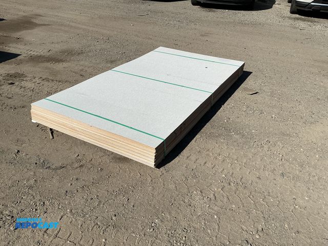 Lot 2-23064 - Roughly 50 sheets of plywood 84” x 47 3/4” x 1/8”