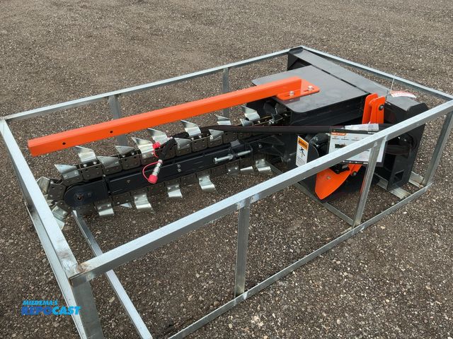 Lot 2-40886 - New Wolverine Model TCR-12-48H Trencher Skid Steer Attachment, 48" max trench depth, 15-20 GPM, Univ...