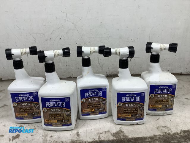 Lot 2-93275 - Lot of (5) 1gal. bottles of Rust-Oleum Renovator deck semi transparent stain - chestnut brown