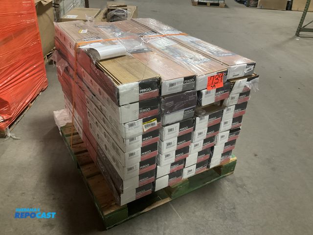 Lot 2-60444 - 31 Boxes of Pergo (1 Box Home Decorators) Flooring Planks of Various Types and Shades, Most Boxes ha...