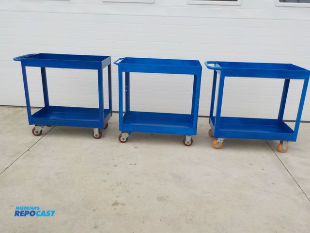 Lot 2-33896 - Lot of (3) Industrial Service Carts, Castors, 30'' x 15'' x 32'' Tall