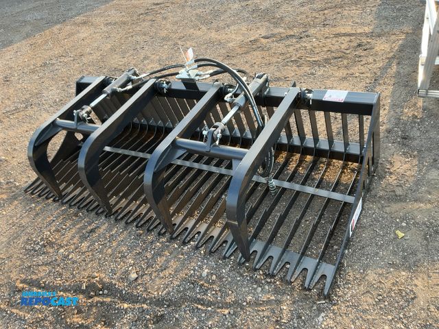 Lot 2-44054 - New JCT 84” Rock Bucket Grapple Skid Steer Attachment, Universal Quick Attach, Two Hydraulic Grapple...