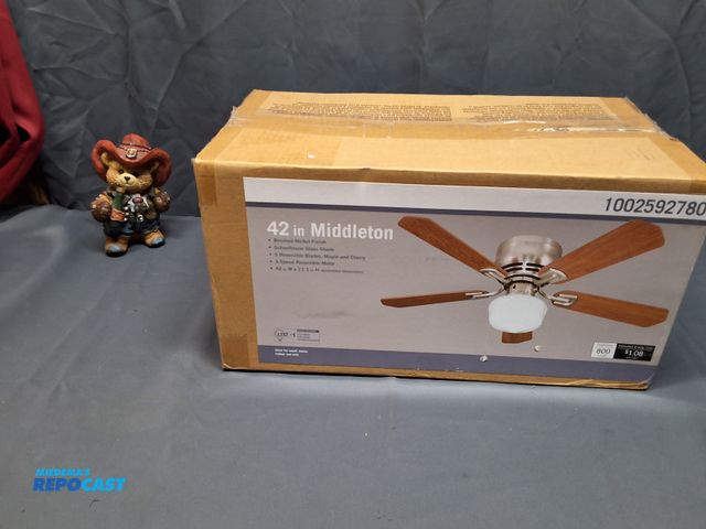 Lot 2-18967 - 42 IN MIDDLETON BRUSHED NICKLED FINISHED CEILING FAN