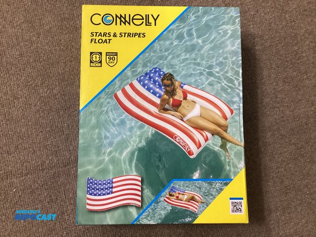Lot 2-76481 - New Connelly Stars and Stripes recreational float. 1 person, non-towable. Quick speed valve for infl...