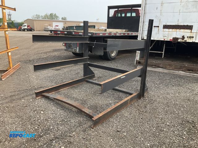 Lot 2-34498 - Metal cantilever rack 72-1/4’W x 78” x 66”T overall, 60”L rack arms, two are bent to the side a bit ...