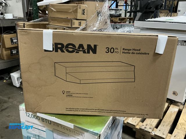 Lot 2-18826 - Broan F403004 30” stainless steel 4-way convertible range hood