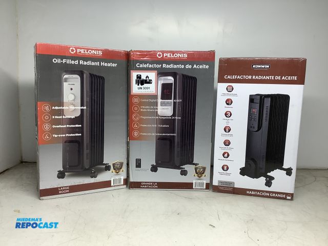 Lot 2-65901 - Konwin Radiant Hater &amp; (2) Pelonis Digital Oil-Filled Radiant heater