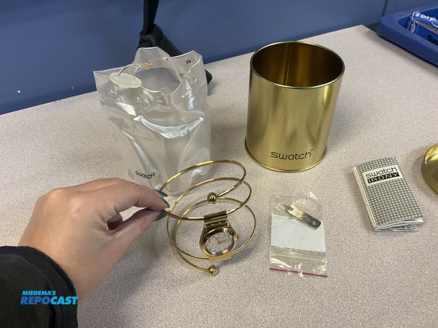 Lot 2-65791 - Swatch Irony Gold Watch with Case, Stainless Steel, Water Resistant