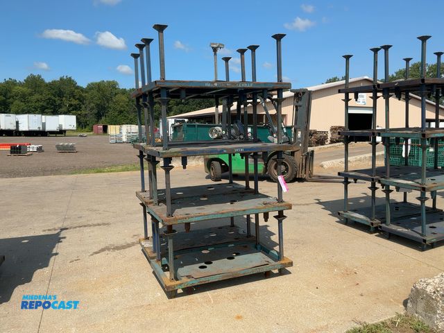 Lot 2-20625 - (8) Stackable Metal Skids, have removable 16" tall posts, 47-1/2"x25"
