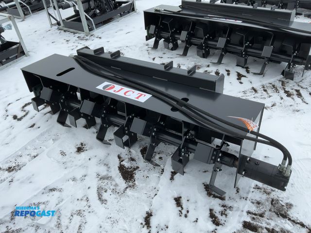 Lot 2-42214 - New JCT 72” Hydraulic Rototiller Skid Steer Attachment, Universal Quick Attach, has hydraulic hoses ...