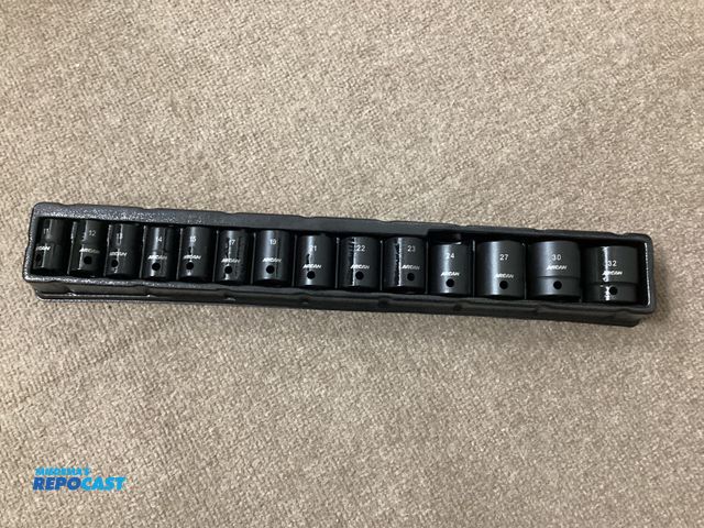 Lot 2-94610 - New New ARCAN AS21214M 14 piece metric 1/2” drive Shallow Impact Socket Set. Includes sockets: 11, 1...