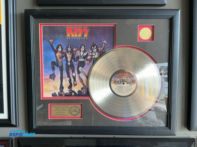 Lot 2-53341 - Framed Kiss Destroyer Gold-Plated Record and Plaque, 24.25” x 20.25”