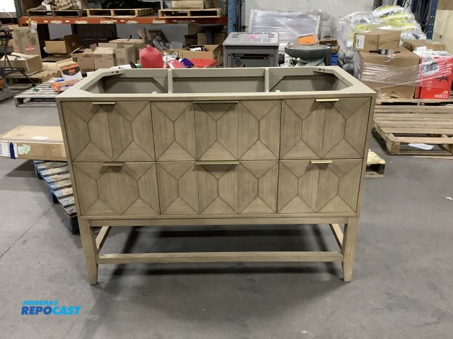 Lot 2-32877 - James Martin tan 48” single vanity with 6 drawers color: pebble oak PO#961987