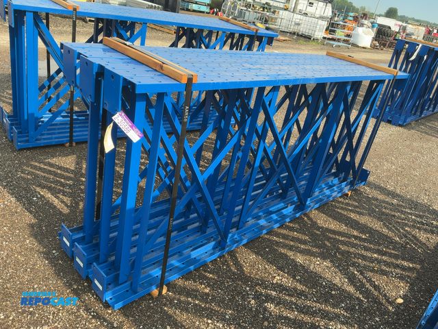 Lot 2-30586 - (7) New Unarco 48"x10' Tall Steel Heavy Duty Structural Pallet Racking Uprights, bolt together style...