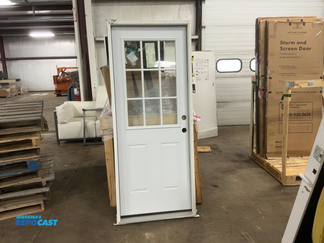 Lot 2-23334 - Jeld-Wen 32” Entrance Door, 32”x80” Door, Primed Steel 9-Lite Clear Tempered Glass, 4-9/16” Frame, L...