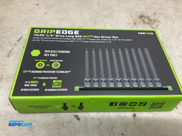 Lot 2-93943 - grip edge 1/4" drive long metric hex bits