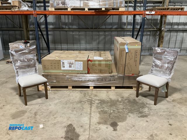 Lot 2-91753 - Craft &amp; Main 9- Piece Dining Set 1570097 Tan Brown Dining Room Table & Chairs