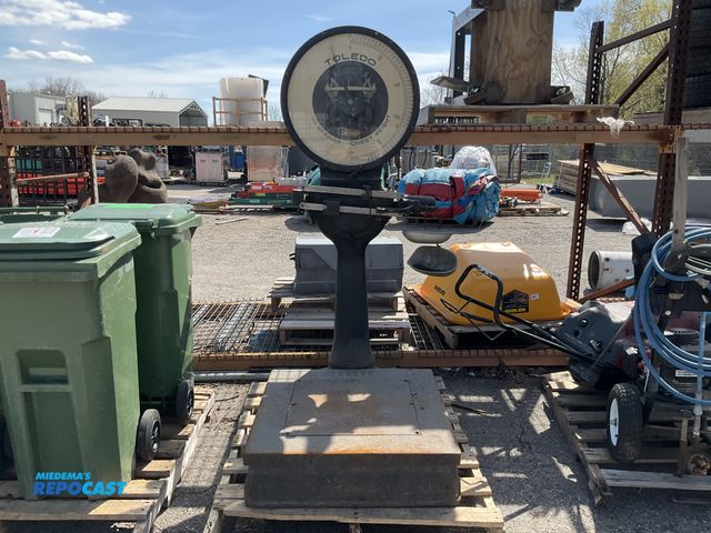 Lot 2-64070 - Large industrial heavy duty Toledo scale 8800 base approx. 30” x 34” x 8” and 69” tall - dial is loc...