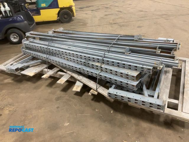 Lot 2-23049 - Lot of Pallet Racking, includes (5) 8’ Tall Uprights, 42” deep, one side of upright has 2’ section a...