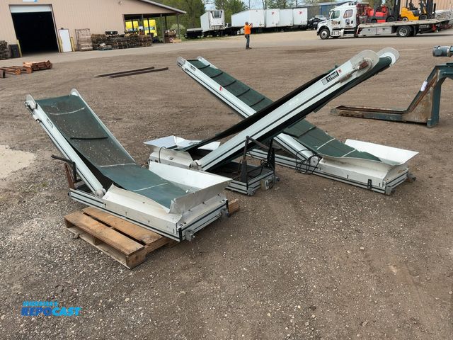 Lot 2-34455 - (3) Crivaf Automation Belt Conveyors, Aluminum Frame, no motors, need work, longest is approx. 140”