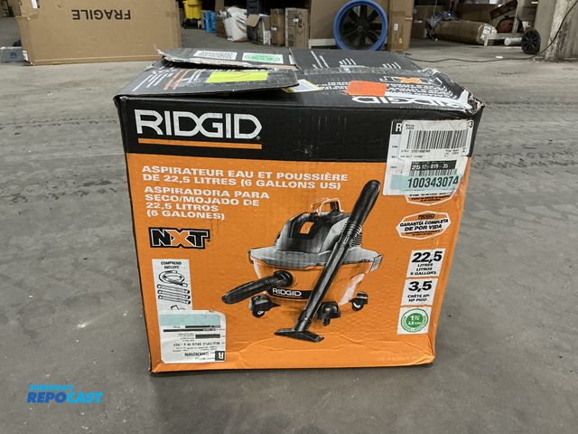Lot 2-93624 - Ridgid 4 Gallon Wet/Dry Shop Vac Model WD4070 5.0 Peak HP (new, never used, tested
and works)