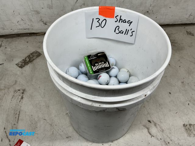 Lot 2-76608 - 5 gallon bucket of 130 shag golfballs