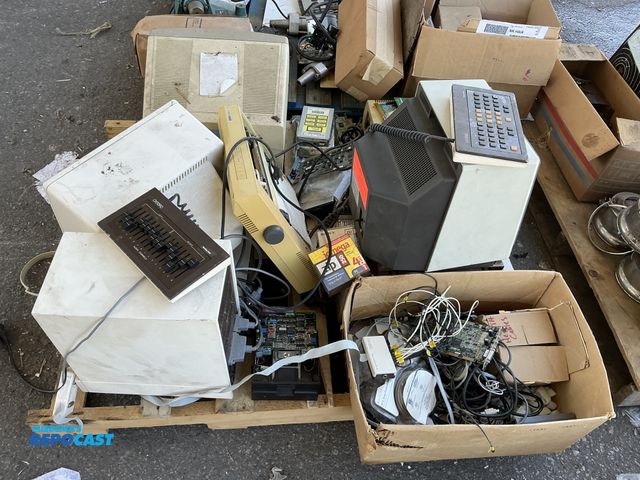 Lot 2-33178 - Skid of Old TV’s, with Parts and Accessories