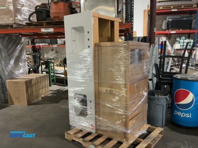 Lot 2-96783 - Lot of (1) bathroom vanity double sink, 22” x 72” x 36” T &amp; (1) bathroom cabinet, 22” x 54” x 29...