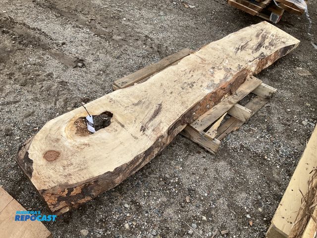 Lot 2-14697 - Wooden Board with uneven edges has hole approx. 8’ x 17” x 2”