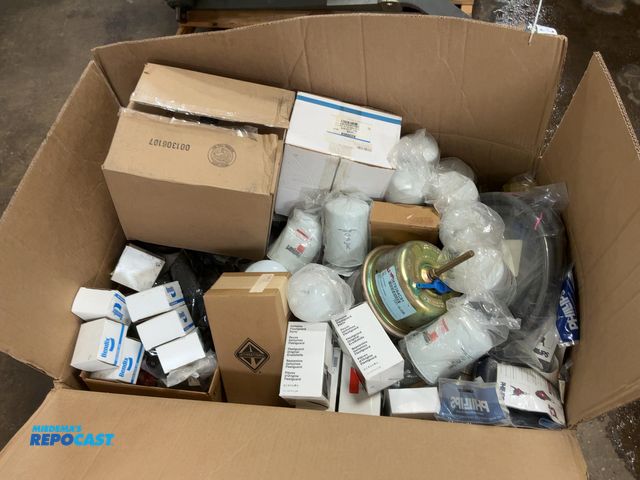 Lot 2-11430 - Skid of assorted new semi truck parts including filters, brake chamber, fittings, and more, See Pics...