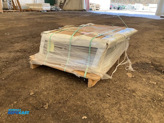 Lot 2-24137 - Skid of thin Plexiglass, skid measuring 48x32x12. Each sheet have cut outs of (12) 9-1/2”x11” Plexig...