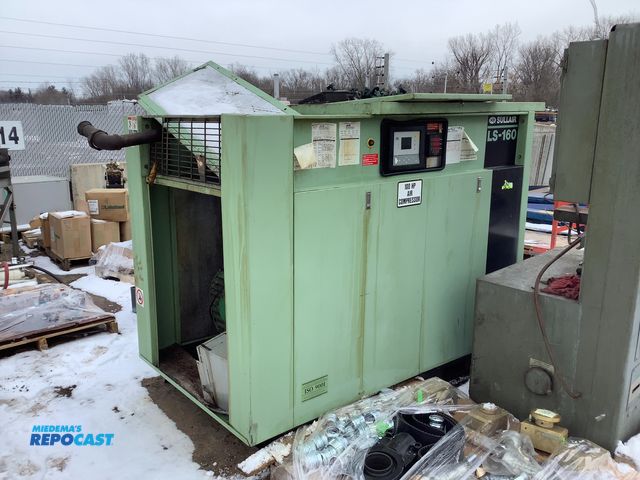 Lot 2-19469 - Sullair LS-160 100HP Rotary Screw Air Compressor, 125/135PSIG