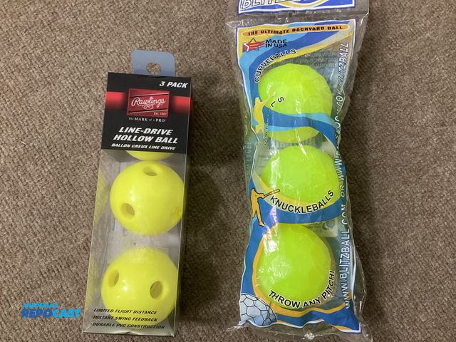 Lot 2-76434 - New batting and pitching helps. Rawlings Line Drive Hollow balls and Blitzballs.