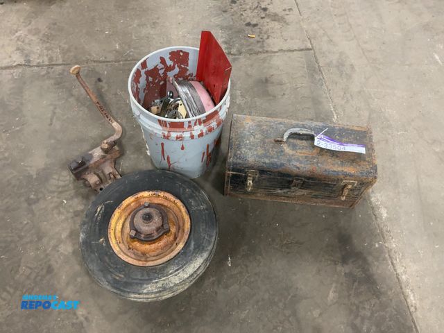 Lot 2-33504 - Lot of (1) Hydraulic Valve for Ford 600 Tractor, (1) Hub/Wheel/4.00-9 Tire off a John Deere Sickle B...