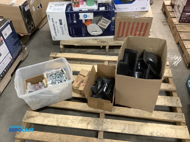 Lot 2-19612 - Industrial parts including screws, Hex nuts, peach handles, and more