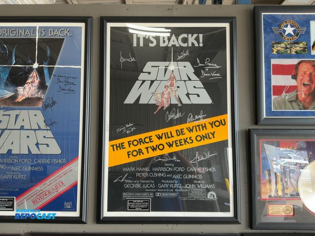 Lot 2-53340 - Framed 1982 Star Wars: A New Hope Autographed One-Sheet Rerelease Movie Poster, 29.5” x 43.75”