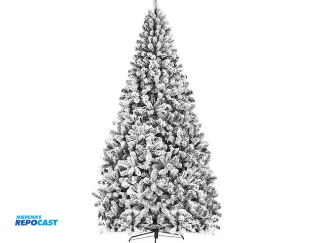 Lot 2-18096 - (2) Costway CM22069 9’ Unlit Premium Snow Flocked Hinged Artificial Christmas Trees