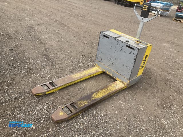 Lot 2-22988 - Yale electric pallet jack model MPB040ACN24C2748, no battery, no key, 4000 lb lift capacity, 48”L fo...