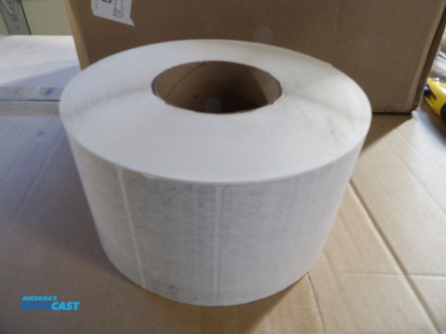Lot 2-53125 - lot of (4) printer label rolls, 1,500 labels per roll, 4" x 4", direct thermal paper
