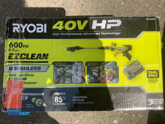 Lot 2-95196 - Ryobi 40V HP Brushless EZClean 600 PSI 0.7 GPM Cold Water Electric Power Cleaner (Tool-Only)