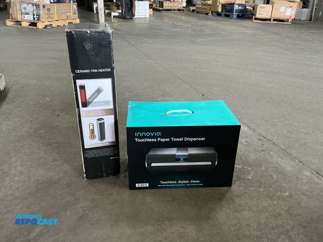 Lot 2-30382 - AUBKN PTC-SL2403 Ceramic fan heater &amp; INNOVIA touchless paper towel dispenser