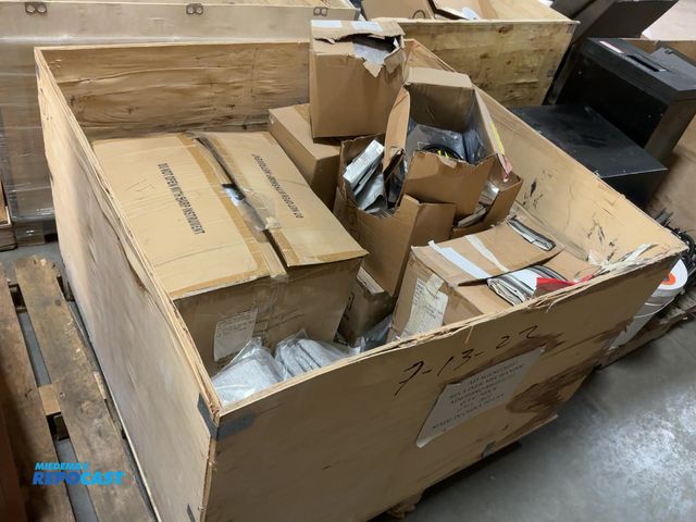 Lot 2-60452 - Crate of Miscellaneous Items Including Various Curtains, and LED Light Strips