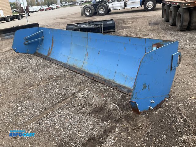 Lot 2-41009 - 14’ snow pusher box blade for a wheel loader, slip-on bucket mount, metal cutting edge and shoes are...