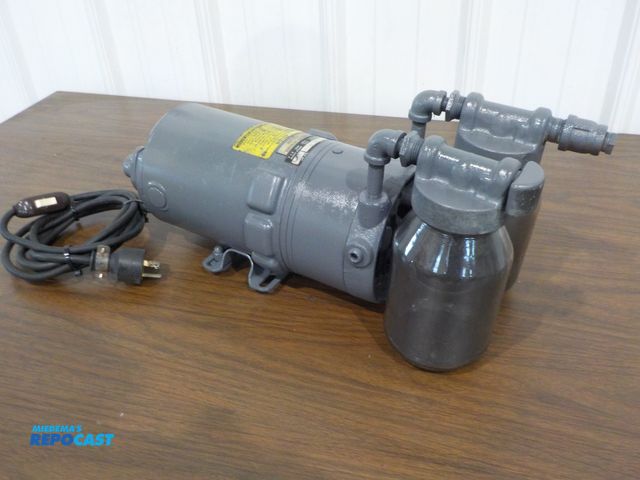 Lot 2-23640 - Gast Vacuum pump, filters, 115 volt power cord switch