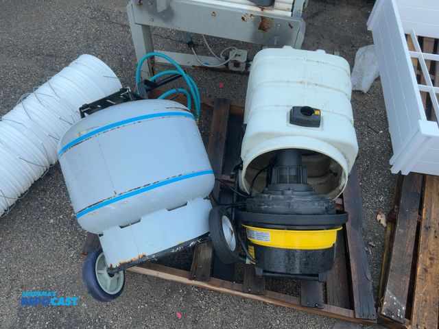 Lot 2-23805 - 1 NSS commercial shop vacuum and 1 industrial tank with hose on wheels/cart unknown make and model